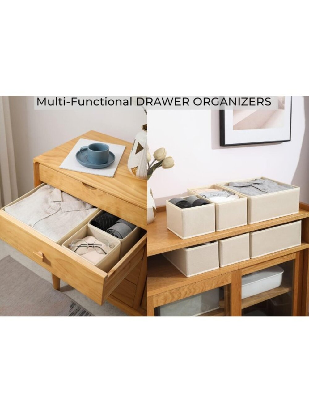12 Pack Foldable Drawer Organizers & Dividers for Clothing, Socks, Baby Items - Picture 4 of 7
